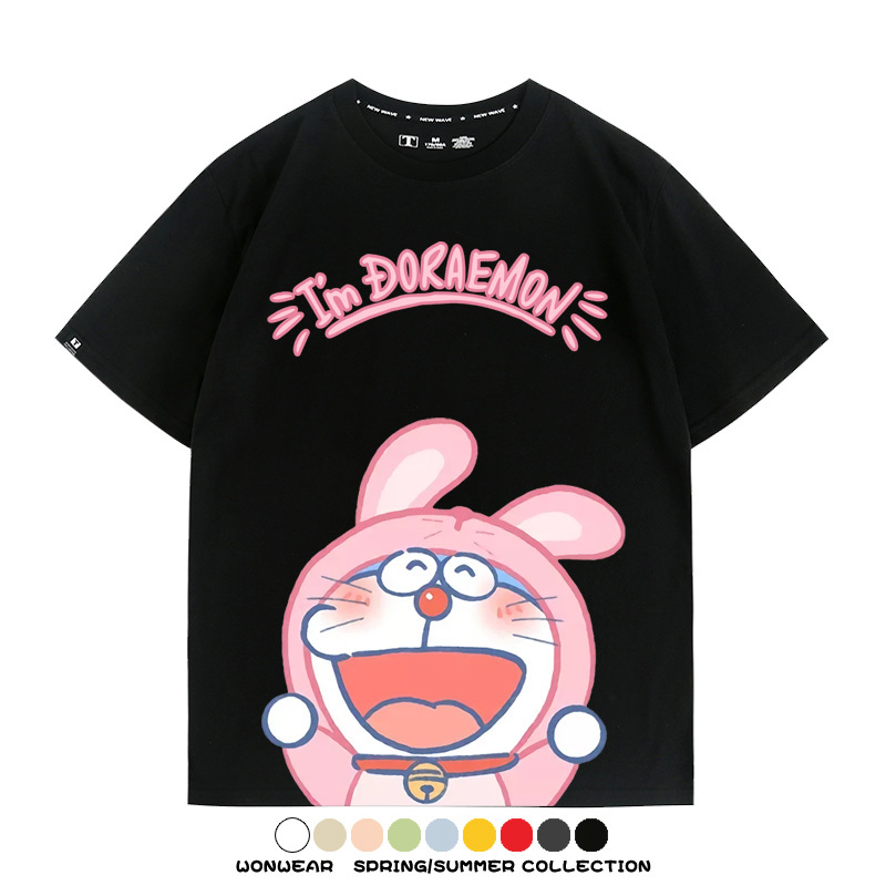 哆啦A夢小兔子聯名 親子情侶裝寬鬆短袖T