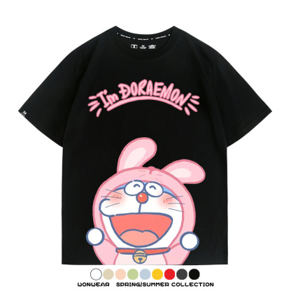 哆啦A夢小兔子聯名 親子情侶裝寬鬆短袖T