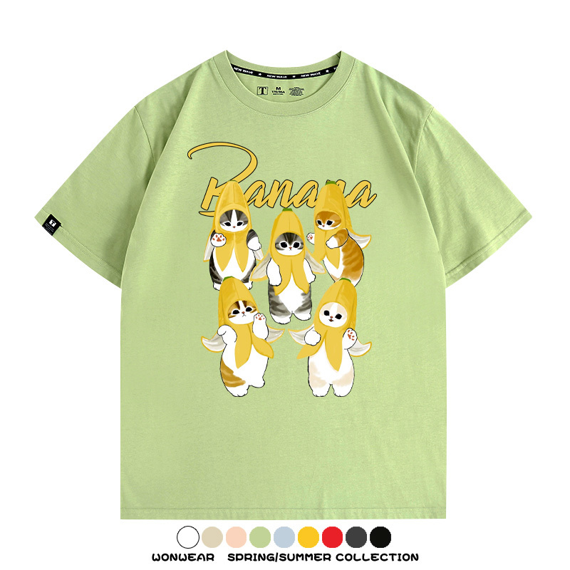香蕉貓貓banana 親子情侶寬鬆短袖T