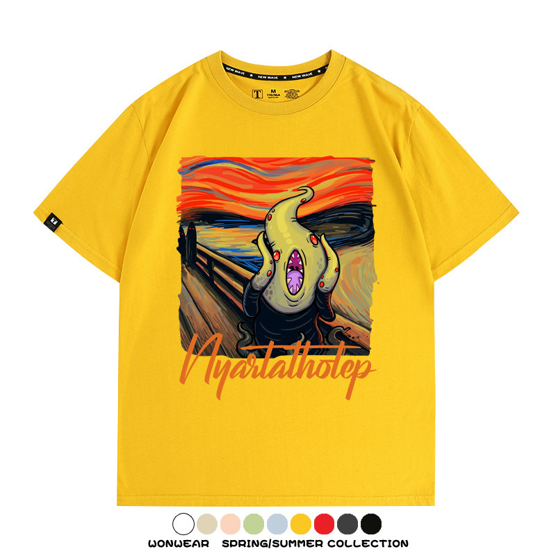 克蘇魯世界名畫吶喊聯名周邊短袖T恤