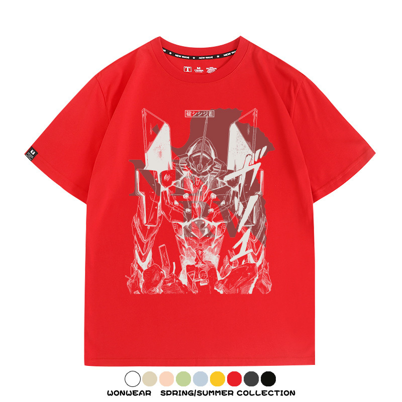 新世紀福音戰士EVA動漫周邊短袖T恤衫夏季男士純棉潮流二次元寬鬆