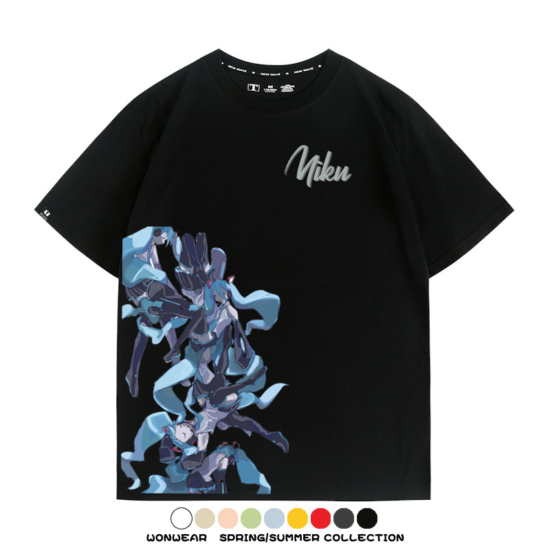 Miku初音未來周邊T恤動漫二次元休閒半袖男青少年短袖衣服潮百搭