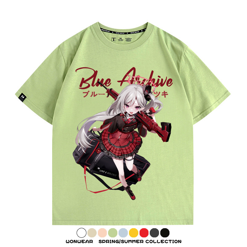 蔚藍檔案淺黃睦月同款 親子情侶裝寬鬆短袖T