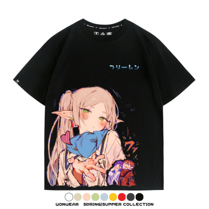 葬送的芙莉蓮卡通動漫菲倫可愛情侶周邊二次元短袖夏季純棉T恤衫