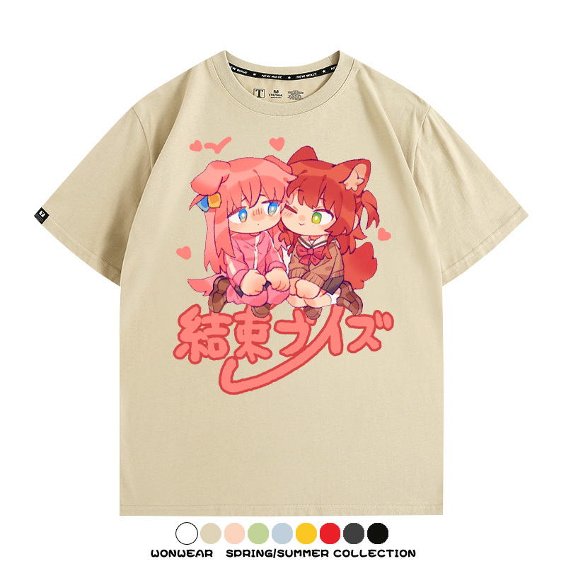 Q版孤獨搖滾後藤一里 親子情侶裝寬鬆短袖T