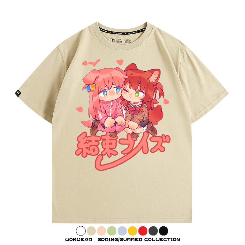 Q版孤獨搖滾後藤一里 親子情侶裝寬鬆短袖T