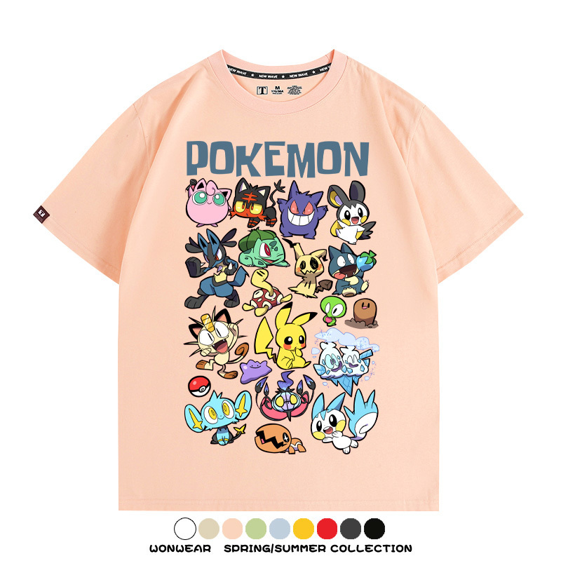 精靈寶可夢卡通Q版 親子情侶裝寬鬆短袖T