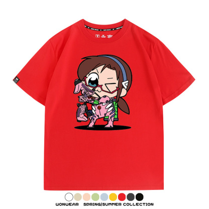 Q版福音戰士聯名 親子情侶裝寬鬆短袖T
