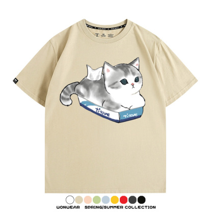 貓貓卡通Q版 親子情侶裝寬鬆短袖T