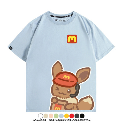 寶可夢聯動麥當勞 親子情侶裝寬鬆短袖T