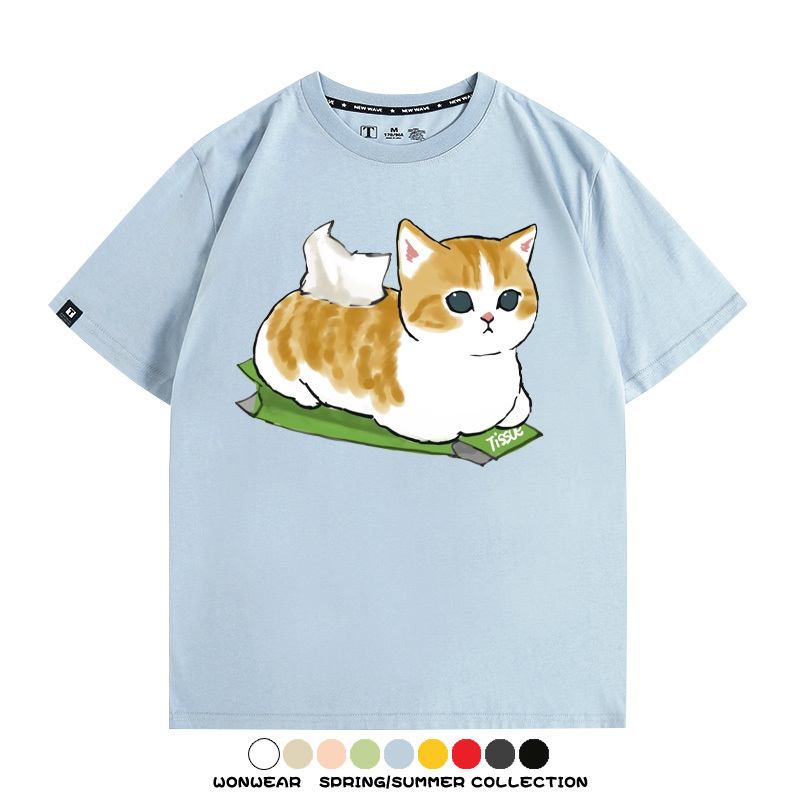 貓貓卡通Q版 親子情侶裝寬鬆短袖T