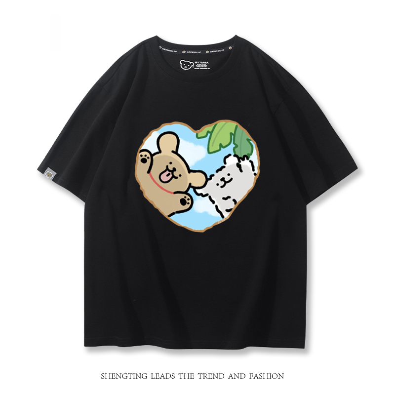 線條小狗 2024親子情侶男女同款 T恤