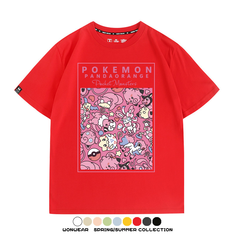 寶可夢遊戲任天堂T恤周邊胖丁呆呆獸潮流學生純棉短袖夏季男百搭
