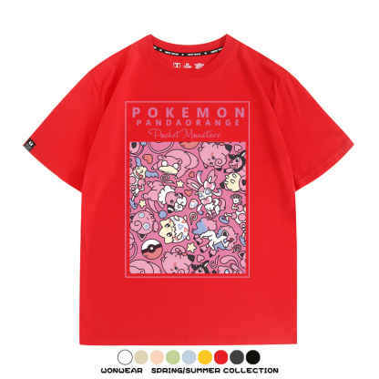 寶可夢遊戲任天堂T恤周邊胖丁呆呆獸潮流學生純棉短袖夏季男百搭