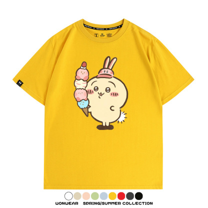 Chiikawa吉伊卡哇卡通烏薩奇COS星之卡比聯動短袖純棉T恤夏季寬鬆