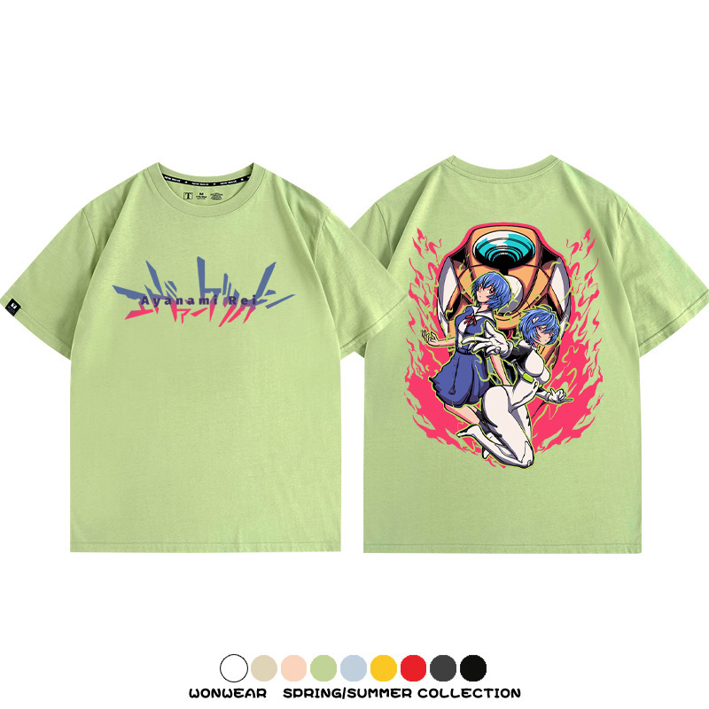潮牌綾波麗EVA聯名 親子情侶裝寬鬆短袖T
