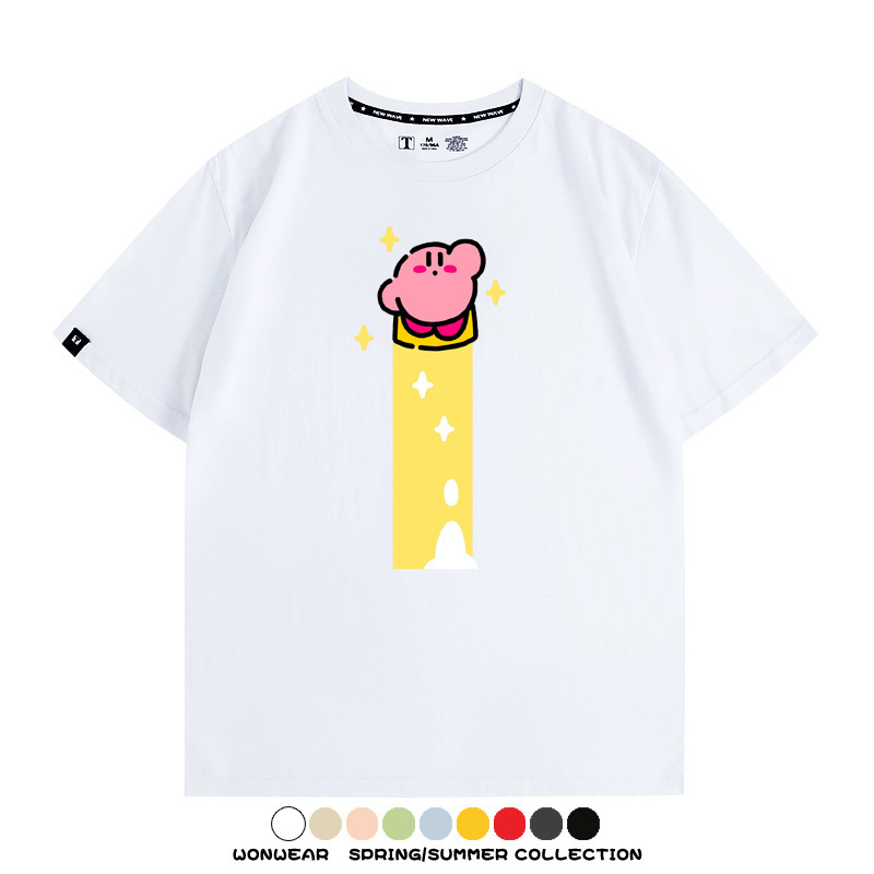 星之卡比遊戲 親子情侶裝寬鬆短袖T