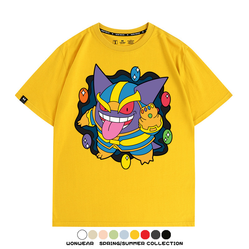 耿鬼斯寶可夢滅霸聯名 親子情侶裝寬鬆短袖T