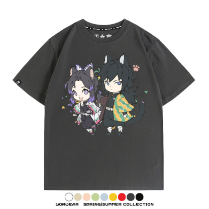 鬼滅之刃動漫周邊聯名  親子情侶裝寬鬆短袖T