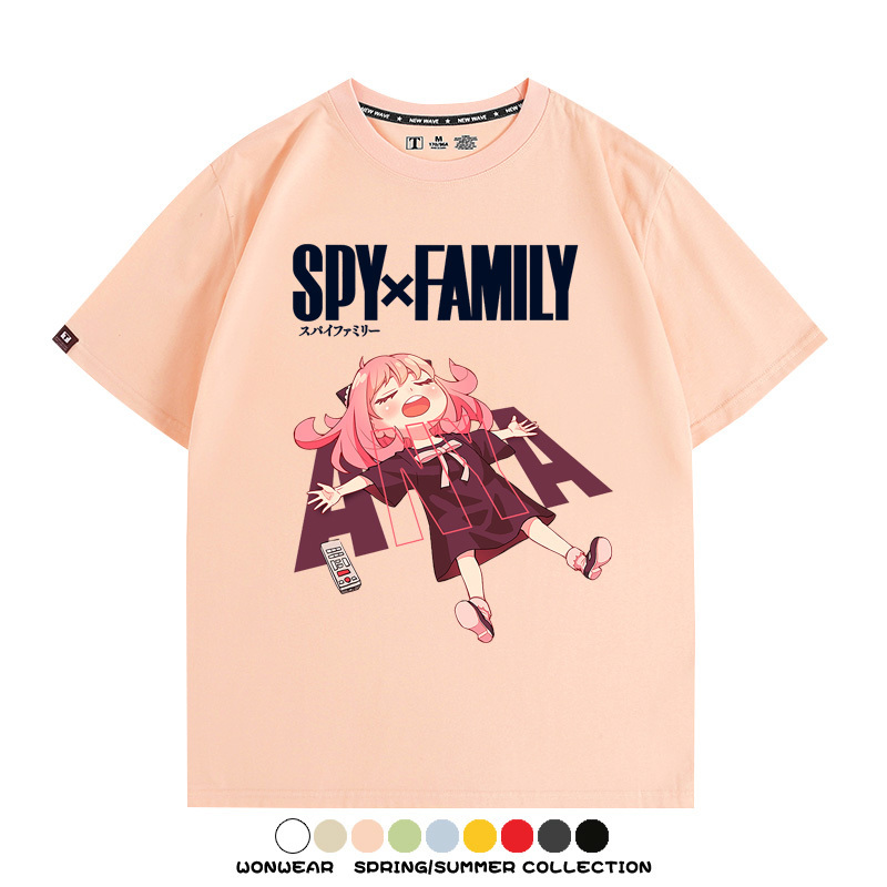間諜家家酒動漫劇場版阿尼亞周邊短袖純棉學生上衣T恤衫夏季百搭