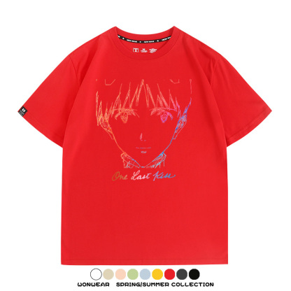 EVA新世紀福音戰士One Last Kiss專輯周邊短袖夏季純棉短袖T-shirt
