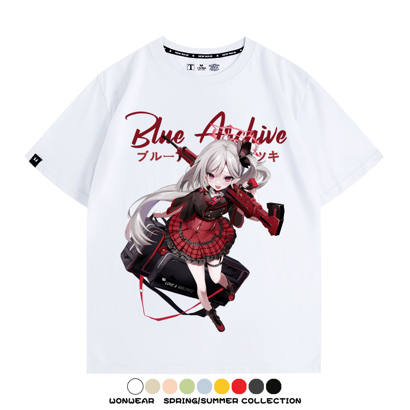 蔚藍檔案淺黃睦月同款 親子情侶裝寬鬆短袖T