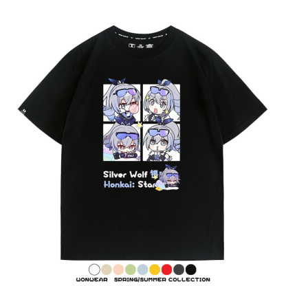 崩壞:星穹鐵道銀狼小姐 親子情侶寬鬆短袖T