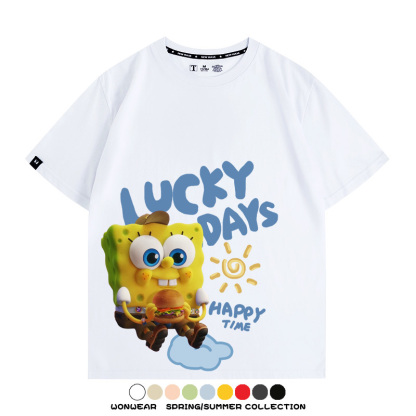 海綿寶寶派大星聯名 親子情侶寬鬆短袖T