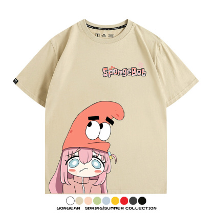 海綿寶寶x孤獨搖滾聯名 親子情侶寬鬆短袖T