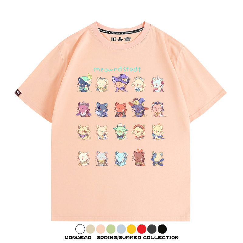 原神貓貓COS 親子情侶裝寬鬆短袖T