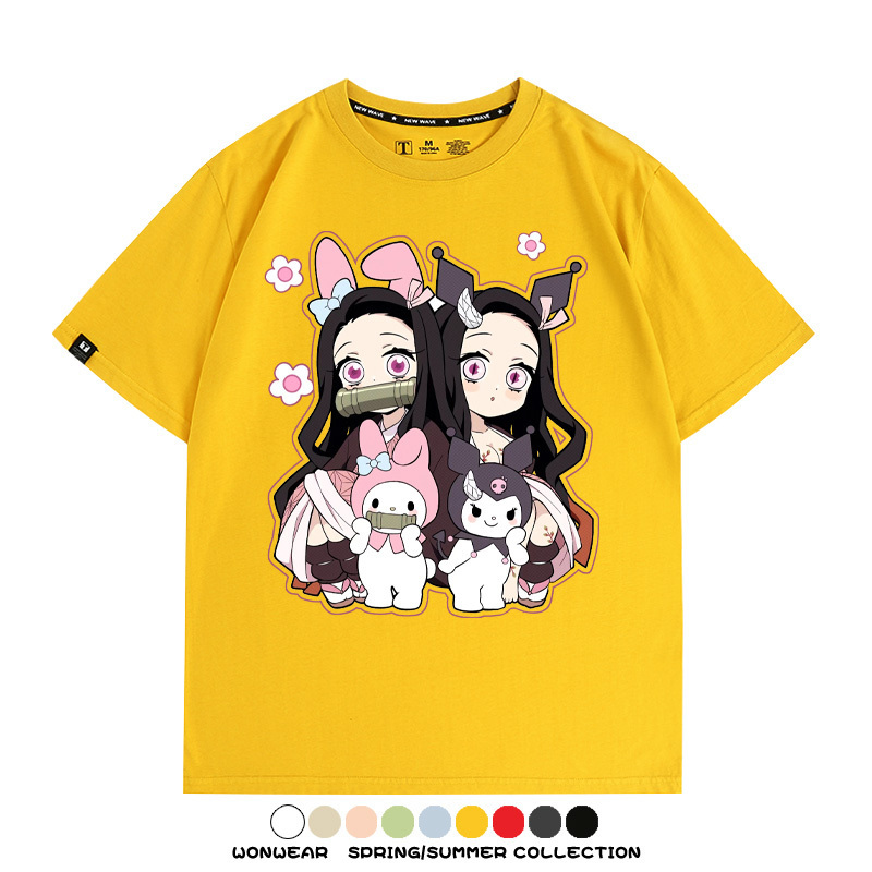 鬼滅之刃聯名三麗鷗 親子情侶裝寬鬆短袖T