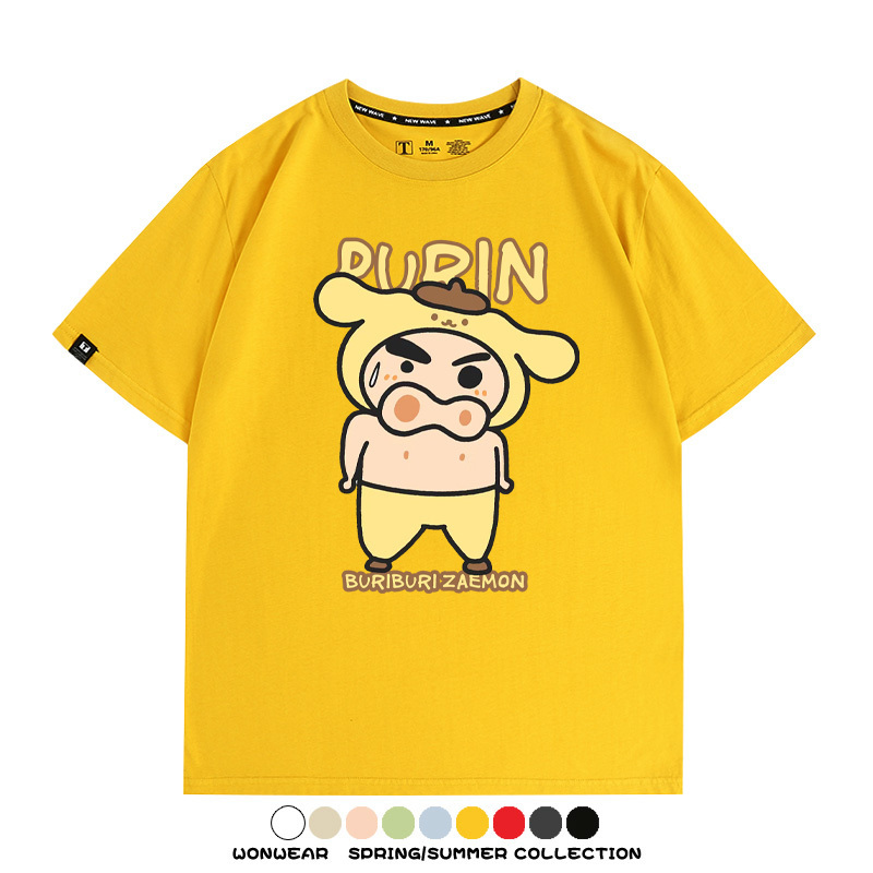 三麗鷗x蠟筆小新肥嘟嘟左衛門 親子情侶寬鬆短袖T