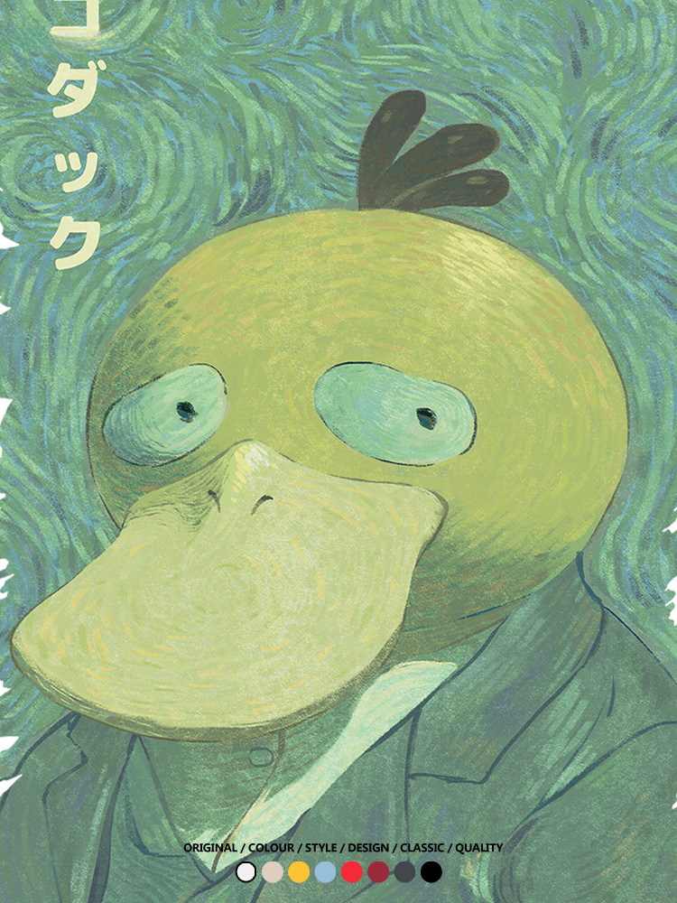 寶可夢可達鴨世界名畫聯名 親子情侶裝寬鬆短袖T