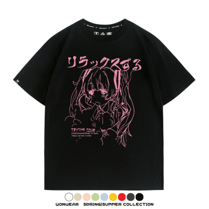 初音未來復古原宿 親子情侶裝寬鬆短袖T