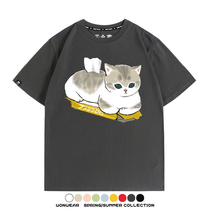 貓貓卡通Q版 親子情侶裝寬鬆短袖T