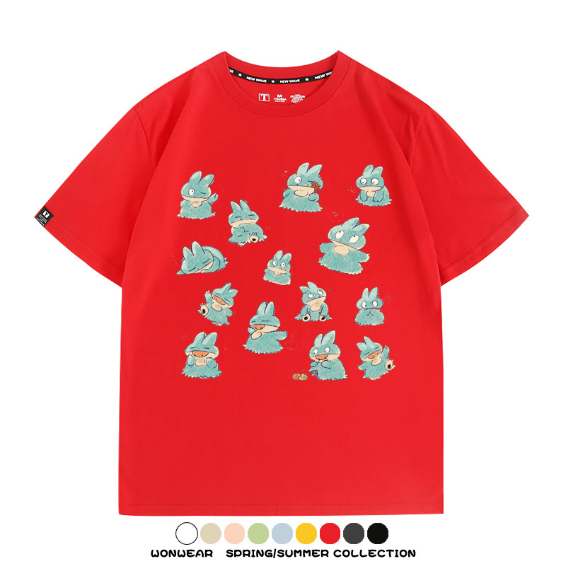 精靈寶可夢小卡比獸任天堂遊戲周邊情侶短袖T恤純棉上衣寬鬆百搭