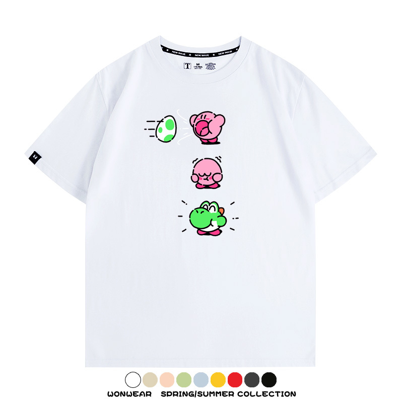 星之卡比遊戲 親子情侶裝寬鬆短袖T