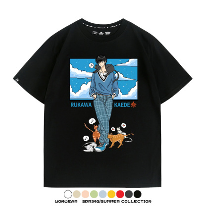 灌籃高手流川楓貓咪聯名 親子情侶裝寬鬆短袖T