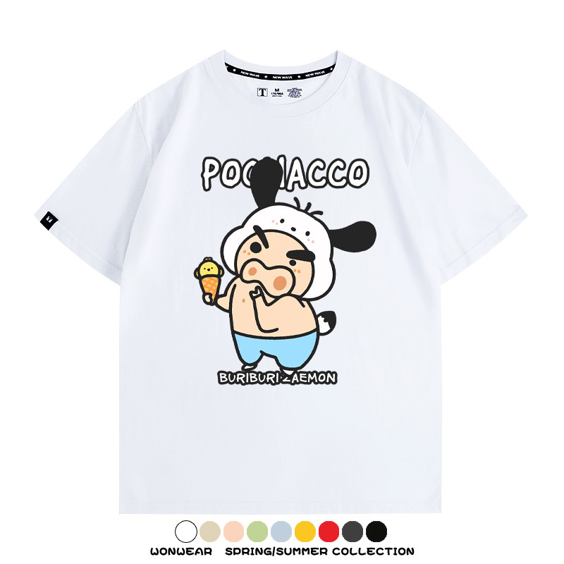 三麗鷗x蠟筆小新肥嘟嘟左衛門 親子情侶寬鬆短袖T