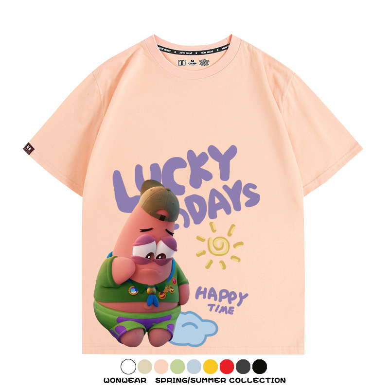 海綿寶寶派大星聯名 親子情侶寬鬆短袖T