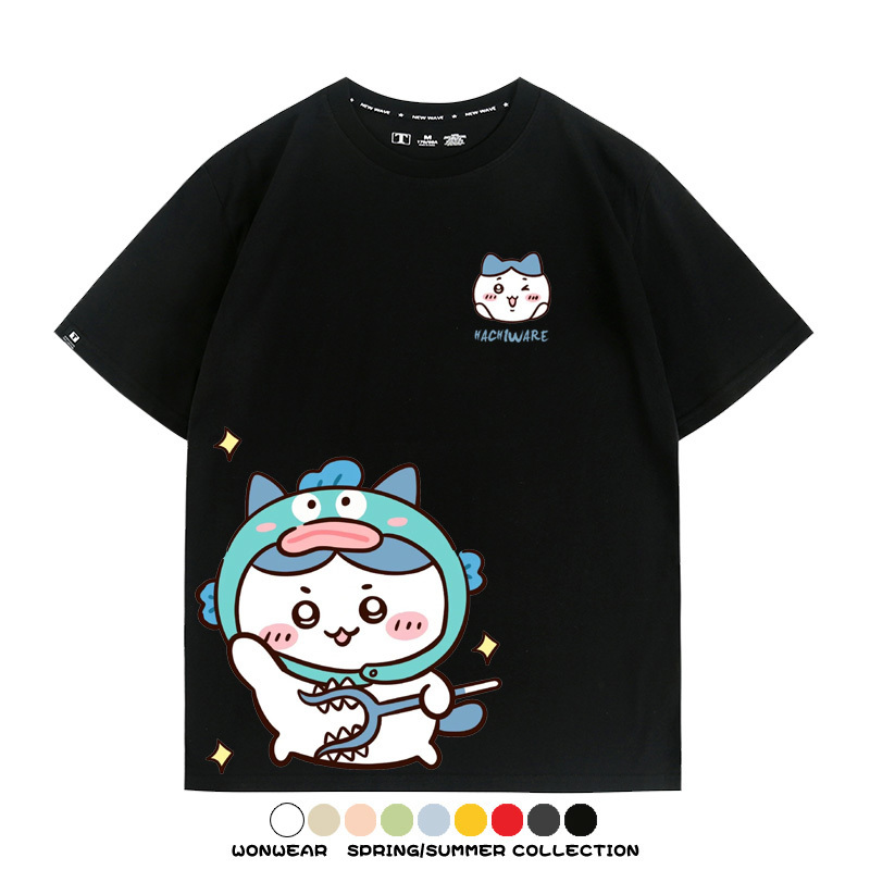 吉伊卡哇chiikawa小可愛吉伊烏薩奇小八聯動情侶短袖純棉T恤上衣