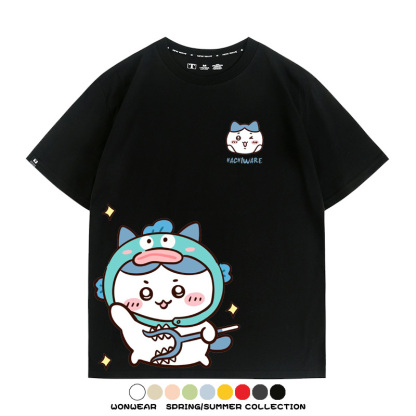 吉伊卡哇chiikawa小可愛吉伊烏薩奇小八聯動情侶短袖純棉T恤上衣