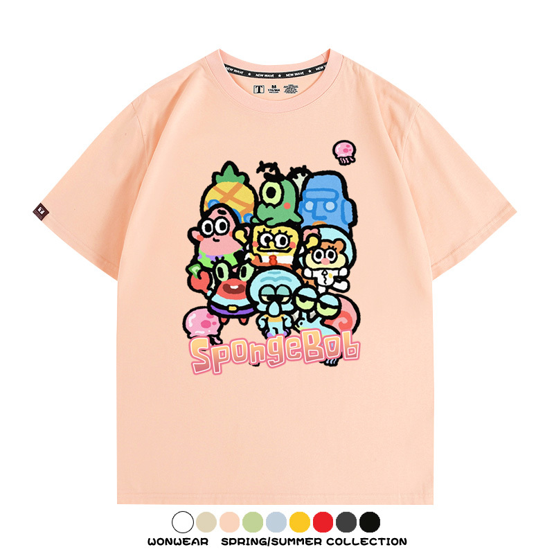 海綿寶寶Q版客製 親子情侶裝寬鬆短袖T
