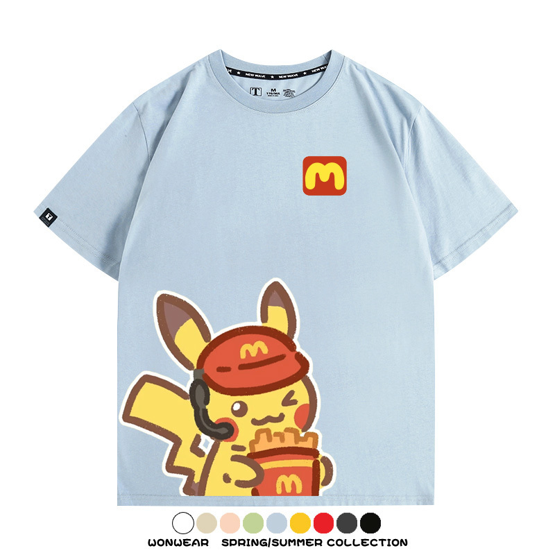 寶可夢聯動麥當勞 親子情侶裝寬鬆短袖T