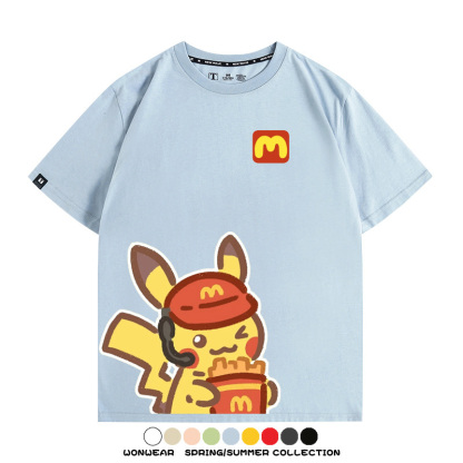 寶可夢聯動麥當勞 親子情侶裝寬鬆短袖T