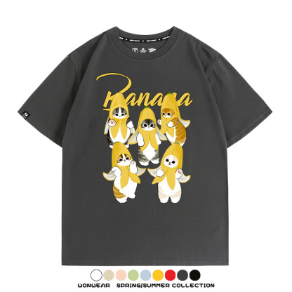 香蕉貓貓banana 親子情侶寬鬆短袖T