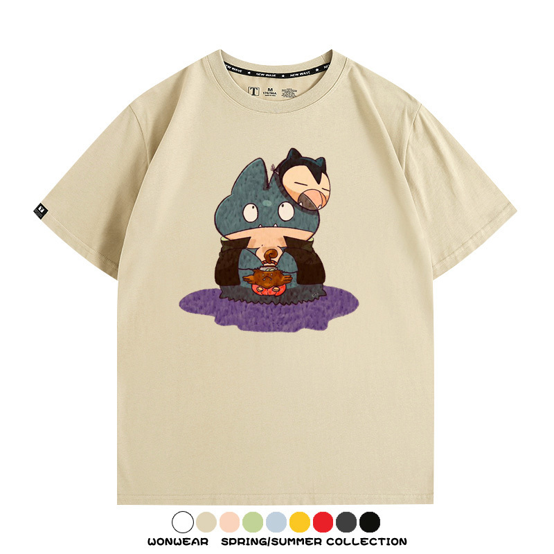 精靈寶可夢小卡比獸任天堂遊戲周邊情侶短袖T恤純棉上衣寬鬆百搭