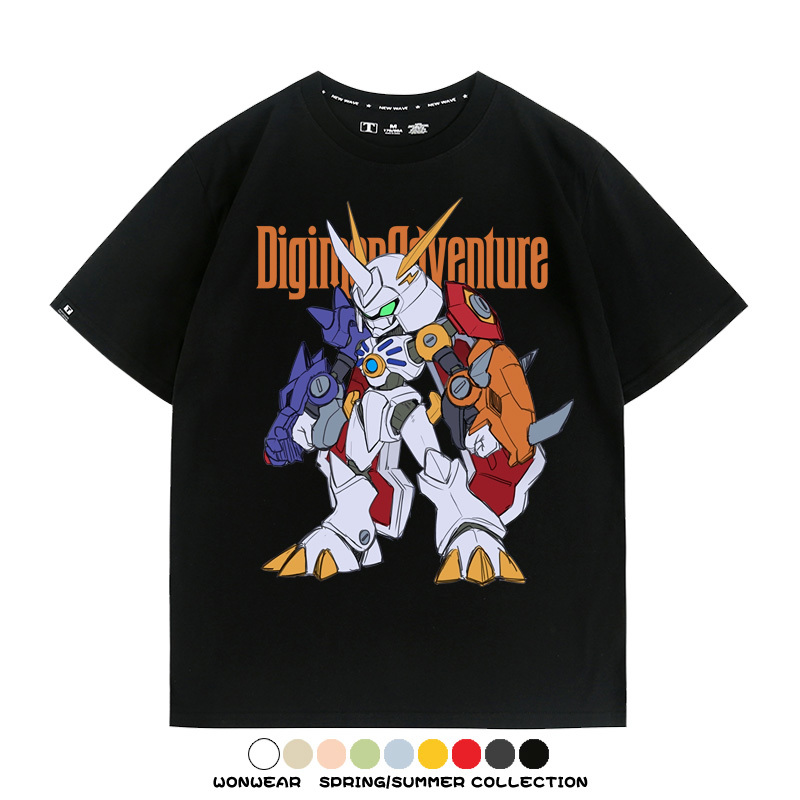 數碼寶貝聯名動漫 親子情侶裝寬鬆短袖T
