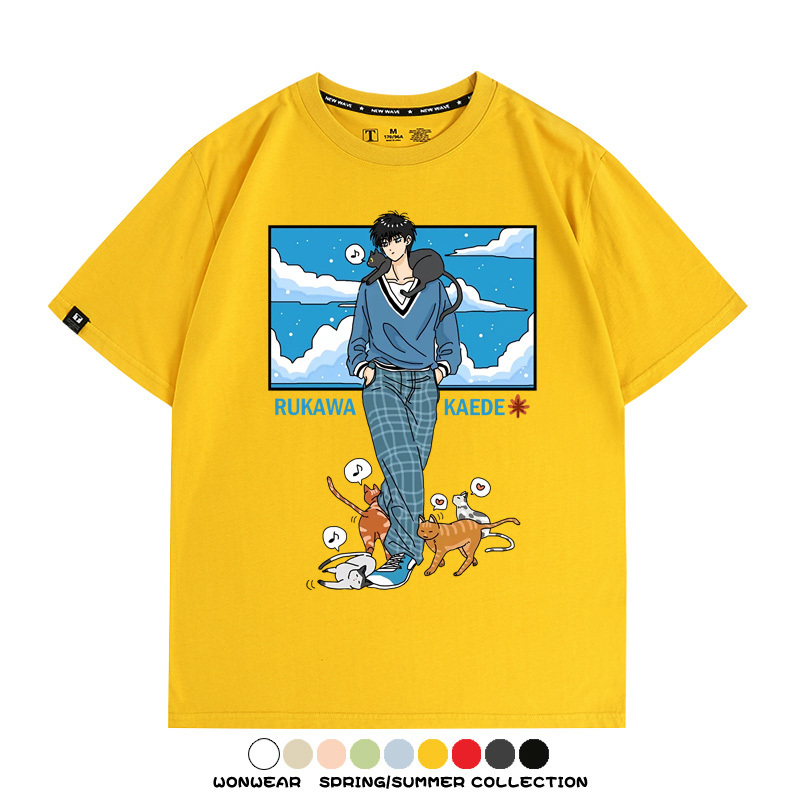 灌籃高手流川楓貓咪聯名 親子情侶裝寬鬆短袖T