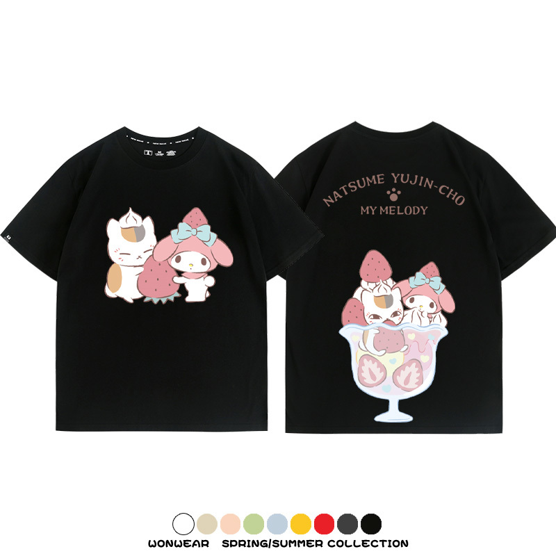夏目友人帳聯名三麗鷗 親子情侶寬鬆短袖T